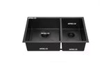 Lavaplatos Doble Poceta Negro mate 71 x 41 cm
