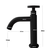 Griferia Lavamanos Baja Diseño Industrial  Negro (Agua Fria)