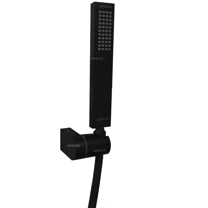 Ducha De Mano Rectangular Negro