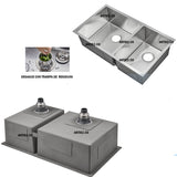 Lavaplatos Doble Poceta Acero Inoxidable Mate  304 78 x 45 cm