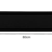 Rejilla piso  rectangular  80cm negra con tapa para recubrimiento