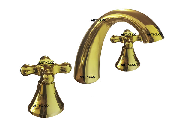 Griferia mezclador 8" Lavamanos Dorado