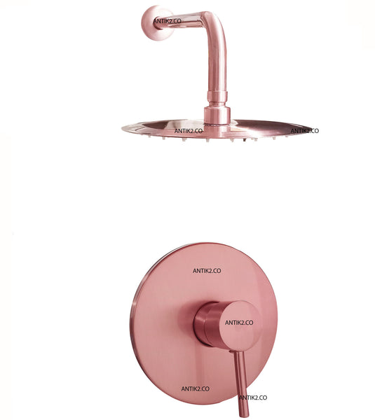 Mezclador   Oro Rosa + Ducha 30cm