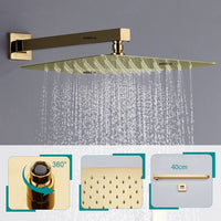 Mezclador Monomando Dorado + Ducha de mano + Ducha 20cm