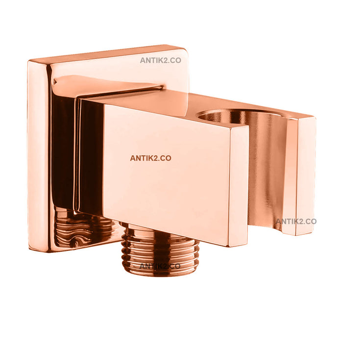 Soporte Para teleducha Oro Rosa  Con Conexion a 1/2 Pulgada