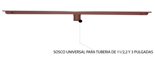 Rejilla piso Oro rosa Rectangular invisible  60 x 10 cm
